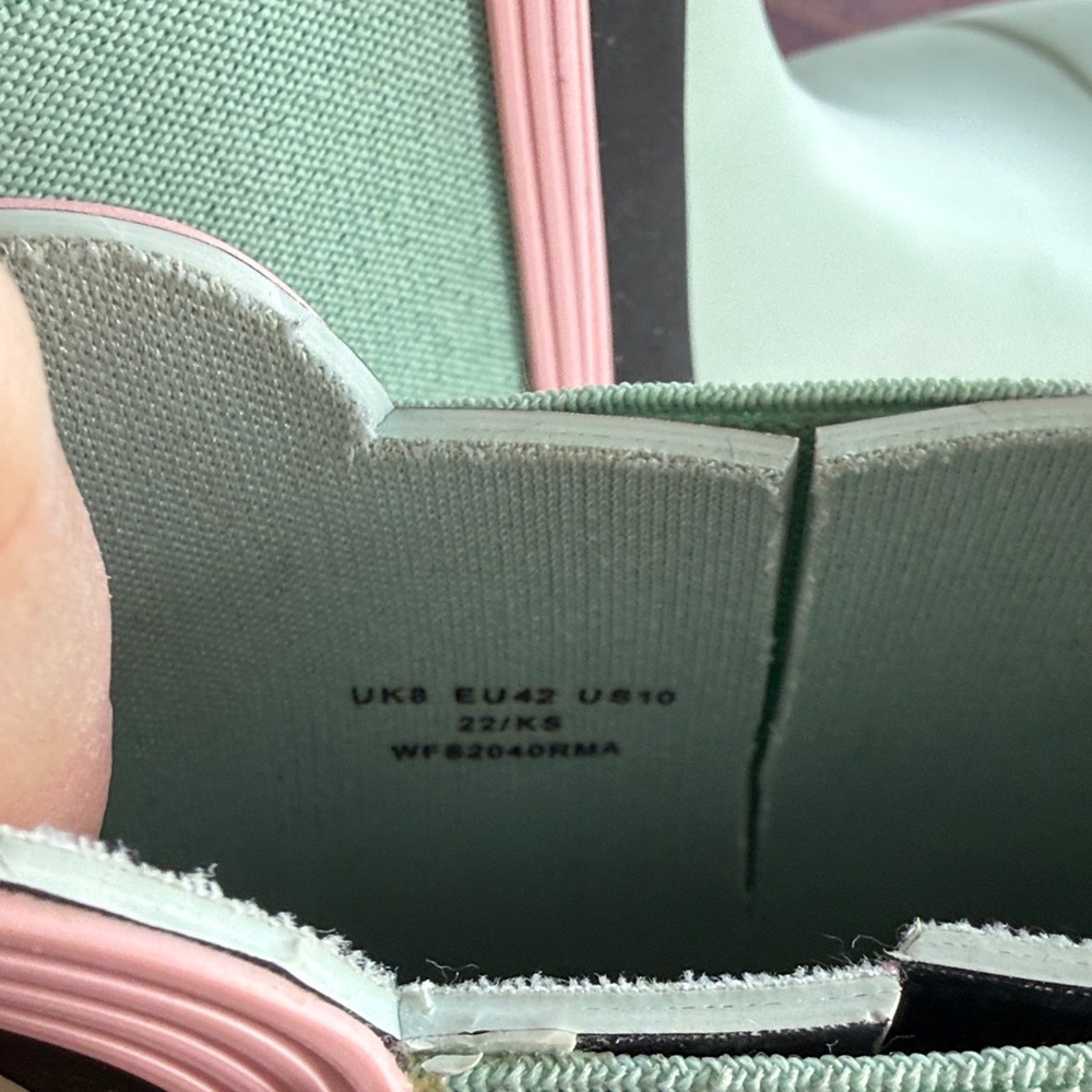 Hunter Women's Mint and Pink Rain Boots - Picture 6 of 6